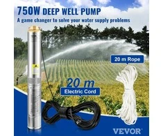 Giluminis siurblys 750W, 105L/min, pramoniniam laistymui, 8.9cm nerūdijančio plieno, povandeninis, vandens