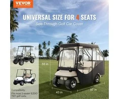 Golfo vežimėlio uždangalas 4 vietų, 420D poliesteris, skaidrūs langai, universalus, neperšlampamas, golfo automobilio uždanga, apsauga nuo lietaus
