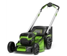 Greenworks Akumuliatorinė vejapjovė efektyviai vejos priežiūrai, su mulčiavimo funkcija, 46 cm pjovimo plotis, elektrinė vejapjovė, žolės pjovimo mašina