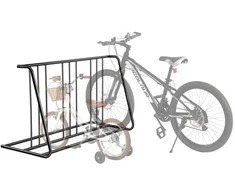 Grindų dviračių stovas 6 dviračiams, tvirtas plieno, vidaus/lauko, 7.62 cm padangoms, laisvai pastatomas, dviračių laikiklis, stovelis dviračiams