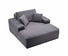 Gultas skaitymui ir poilsiui, modernus minkštas didelis fotelis su porankiais, gili sėdynė miegamoji sofa, poilsio baldas
