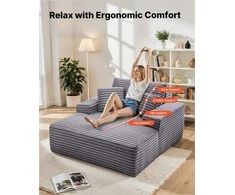 Gultas skaitymui ir poilsiui, modernus minkštas didelis fotelis su porankiais, gili sėdynė miegamoji sofa, poilsio baldas
