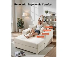 Gultas vidaus naudojimui, padidinta velvetinė skaitymo kėdė su pufu, gili sėdynė, modulinė sofa poilsiui, minkštas fotelis
