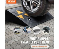 Guminė šaligatvio rampa automobiliams, neįgaliųjų vežimėliams, dviračiams ir motociklams, 15 tonų galia, stabili tinklinė struktūra, įvažiavimo slenksčio rampų komplektas, 2 vnt.