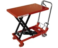 Hidraulinis žirklinis kėlimo stalas, reguliuojamas darbastalis, valdomas kojiniu pedalu, 150 kg keliamoji galia, mobilus darbo stalas