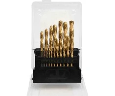 HSS-TIN grąžtų rinkinys 1-10 mm metalui, 19 vnt. metalo gręžimui