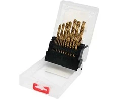HSS-TIN grąžtų rinkinys 1-10 mm metalui, 19 vnt. metalo gręžimui