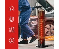 Infraraudonųjų spindulių šildytuvas, 1200W elektrinis radiatorius, 360° šildymas, nešiojamas, patalpų, tolimojo infraraudonojo spinduliavimo šildytuvas