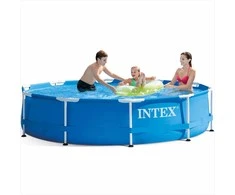 Intex Karkasinis sodo baseinas, 305 x 76 cm, su pompa ir filtru, apvalus šeimos baseinas, lengvai surenkamas baseinas, vasaros lauko baseinas