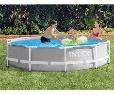 Intex Karkasinis sodo baseinas, 305 x 76 centimetrai, lengvas surinkimas, apvalus šeimos baseinas, vasaros lauko baseinas