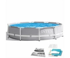 Intex Karkasinis sodo baseinas, 305 x 76 centimetrai, lengvas surinkimas, apvalus šeimos baseinas, vasaros lauko baseinas