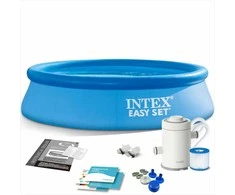 Intex Pripučiamas baseinas, 244 x 61 cm, sodui ir kiemui, su filtravimo pompa, lengvai pastatomas baseinas
