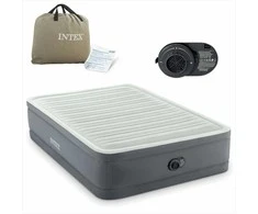 Intex Pripučiamas oro čiužinys, dvigubas, su elektrine pompa, patogus dviem asmenims, nešiojamas kempingo čiužinys