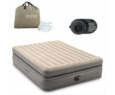 Intex Pripučiamas oro čiužinys, su elektrine pompa, dvigulis, patogi svečių lova, nešiojamas kempingo čiužinys