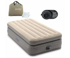 Intex Pripučiamas oro čiužinys, vienam asmeniui, su elektrine pompa, nešiojama stovyklavimo lova, patogi svečių lova