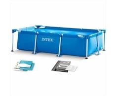 Intex Stačiakampis karkasinis baseinas, lengvai surenkamas sodo baseinas, 2282 litrų talpa, pripučiamas šeimos baseinas