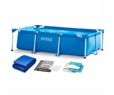Intex Stačiakampis karkasinis baseinas, lengvai pastatomas sodo baseinas, šeimos lauko baseinas, 2282 litrų talpa, 260 x 160 x 65 cm