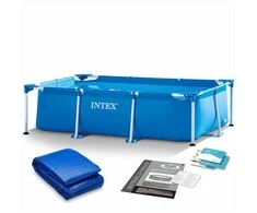 Intex Stačiakampis sodo baseinas, lengvas surinkimas, 1662 litrų talpa, šeimos lauko baseinas, vasaros sodo pramogos