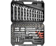 Įrankių rinkinys 1/4", 3/8" ir 1/2", 111 dalių, galvučių rinkinys, mechaniko įrankių rinkinys