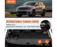 Ištraukiamas bagažinės uždangalas, skirtas Jeep Grand Cherokee, atsparus vandeniui, apsauga nuo UV spindulių, galinis bagažinės organizatorius