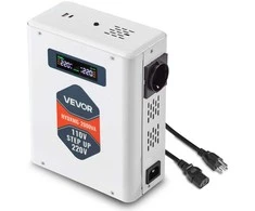 Įtampos keitiklis, 2000VA, 110V į 220V transformatorius, ES lizdo maitinimo adapteris, USB įkroviklis, LCD ekranas, įtampos reguliatorius