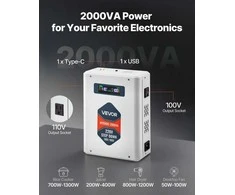 Įtampos keitiklis, 2000VA, 220V į 110V galios transformatorius su USB, JAV prietaisams, kelioninis maitinimo adapteris, įtampos reguliatorius