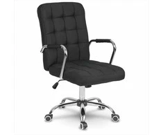Juoda audinio biuro kėdė, ergonomiškas dizainas, reguliuojamas aukštis, namams ir biurui, patogi užduočių kėdė, vadovo kėdė