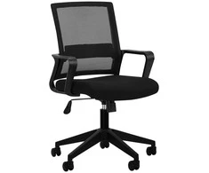 Juoda biuro kėdė, ergonomiškas dizainas, reguliuojamas aukštis, patogus sėdėjimas, kompiuterio kėdė, darbo kėdė