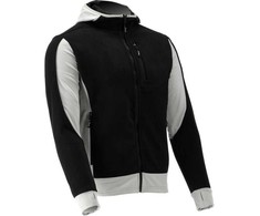 Juodas fleece džemperis su gobtuvu darbui, su penkiomis kišenėmis, darbo fleece, šiltas darbo džemperis, juodas darbo fleece