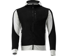 Juodas fleece džemperis su gobtuvu darbui, su penkiomis kišenėmis, darbo fleece, šiltas darbo džemperis, juodas darbo fleece
