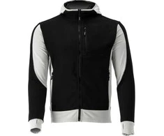 Juodas flisinis džemperis su gobtuvu ir keliomis kišenėmis, darbo drabužis, 2XL dydis, šiltas darbo džemperis, poliesterio fliso striukė