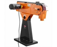 Juostinis šlifuoklis profesionaliam medžio ir metalo apdirbimui, 2100W 900RPM pramoninis, reguliuojamas kampas 0-45°, šlifavimo staklės su dulkių surinkimo jungtimi, metalo šlifavimo įranga