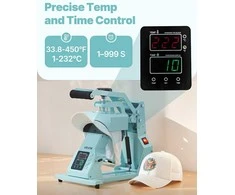 Kepurių presas, 4 kaitinimo plokštės, HTV, reguliuojama temperatūra ir laikas, galvos juostoms, rankogaliams, kaukėms