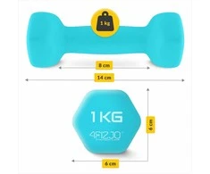4Fizjo Ketaus hantelių rinkinys, 12 kg, namų fitnesui, jėgos treniruotėms, šešiakampiai hanteliai, įvairiaspalviai svoriai