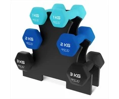 4Fizjo Ketaus hantelių rinkinys, 12 kg, namų fitnesui, jėgos treniruotėms, šešiakampiai hanteliai, įvairiaspalviai svoriai