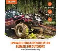 Kinetinis vilkimo lynas, 9.1 m, galingas, bekelės, su minkštomis kilpomis, tempimo diržas džipui, automobiliui, sunkvežimiui, visureigiui, ATV, UTV, traktoriui