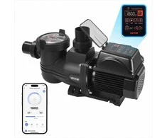 Kintamo greičio baseino siurblys su laikmačiu ir filtro krepšeliu, 1650W, 33000 L/H srautas, savaime užsipildantis filtravimo ir cirkuliacijos siurblys įkasamiems bei antžeminiams baseinams