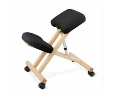 4Fizjo Klūpima kėdė, biurui ir namams, ergonominė laikysenos atrama, juoda reguliuojama klūpima kėdutė