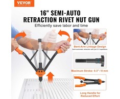 Kniedžių veržlių įrankis 16", 13 antgalių, 186 kniedės, pusiau automatinis, kniediklis, kniedžių įstatymo įrankis