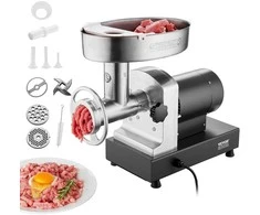 Komercinė elektrinė mėsmalė, 350W nerūdijančio plieno dešrų kimšimo mašina, 6kg/min našumas, didelio našumo mėsmalė virtuvei ir restoranui