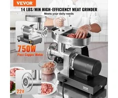 Komercinė elektrinė mėsmalė, 750W didelio našumo dešrų kimšimo aparatas, 14 kg/min našumas, nerūdijančio plieno mėsmalė virtuvei, restoranui, mėsinei