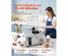 Komercinė kietųjų ledų mašina užkandinėms ir restoranams, didelio našumo automatinio valymo LED skydelis, gelato ledų gaminimo aparatas