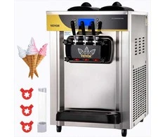 Komercinis minkštų ledų aparatas, stalinis, 2x6L talpa, LCD ekranas, pūtimo funkcija, trūkumo signalizacija, 22-30L išeiga, šaldyto jogurto gaminimo įranga restoranams ir užkandinėms
