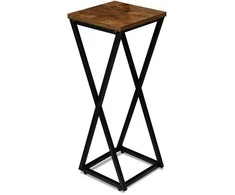 Konel Rustic metalinis gėlių stovas su mediniu viršumi, 62 cm