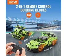Konstruktorius vaikams: 2in1 robotas-automobilis valdomas pulteliu/programėle, edukacinis rinkinys, RC robotas, mašina