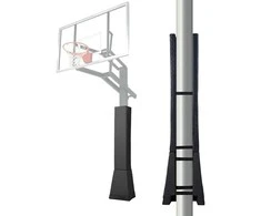 Krepšinio stulpo apsauga 163 cm, visoms oro sąlygoms atspari apsauga, 180x180 mm kvadratinio stulpo apsauga, juoda stulpo apsauga