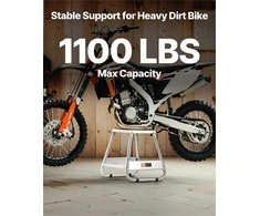 Krosinio motociklo stovas priežiūrai ir laikymui, tvirto plieno 500 kg galia, universali neslystanti platforma, motociklų remonto keltuvas, bekelės motociklų stovas, serviso įranga
