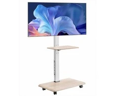 Laikiklis Mobilus televizoriaus stovas 812.8-1778 mm ekranams, televizoriaus vežimėlis su 25° pasukimu ir reguliuojamu aukščiu, su lentyna, iki 40 kg, VESA 600x400mm, grindų stovas televizoriui, ratukai