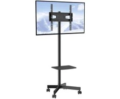 Laikiklis Mobilus TV stovas 23-60" televizoriams, reguliuojamas aukštis, su ratukais, kilnojamas, TV vežimėlis, stovas su laikikliu