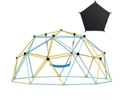 Laipiojimo kupolas vaikams su sūpynėmis ir hamaku, lauko kiemo žaidimų įranga, džiunglių sporto salė, geometrinis kupolo alpinistas, vaikų laipiojimo rėmas